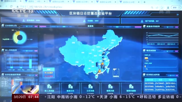 央视报道，区块链技术防篡改校验平台