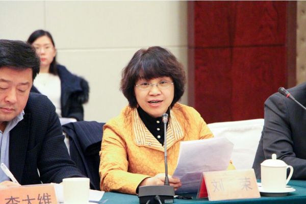 图为北京市热力集团有限责任公司副总经理刘荣发表重要讲话